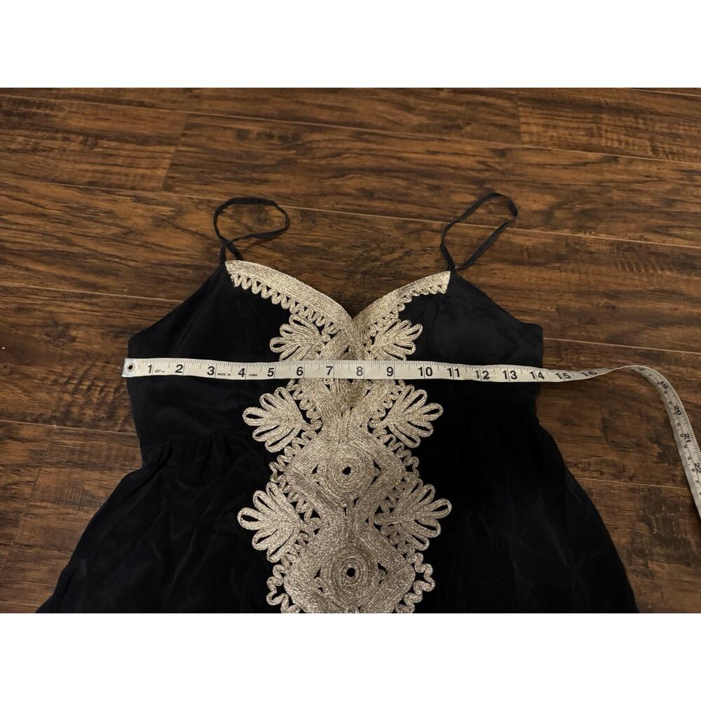 Lilly Pulitzer Kelsea Silk Maxi Dress Onyx Black Embroidered Gold Women’s Size 2 - Picture 6 of 6